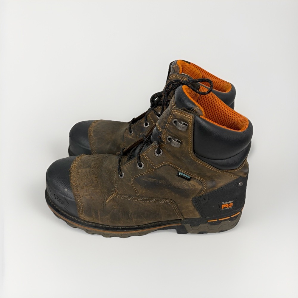 Timberland Pro Boot Mens Composite Toe Work Brown anti-fatigue 92615 sz 14 USED